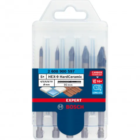 Bosch HEX-9 HardCeramic Bohrer-Set EXPERT 5 teilig,