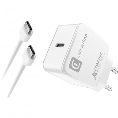 Cellularline Fast Charger USB C 15W weiß ACHSMKITC2C15WK