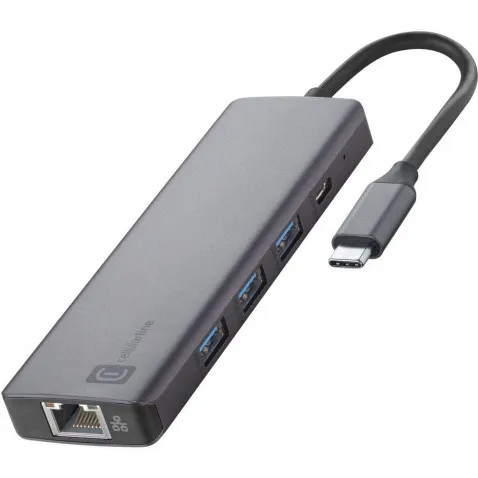 Cellularline Hub Pro USB Type-C auf USB Type-A, 2x USB