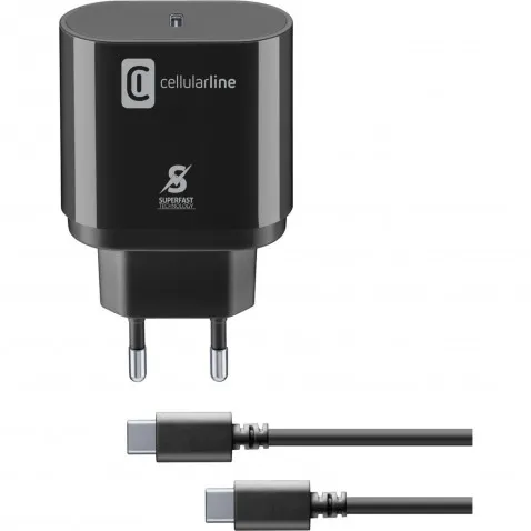 Cellularline Reiselader-Set 25W USB C inkl. Kabel für