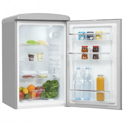 Exquisit RKS120-V-H-160F Grau Retro Kühlschrank