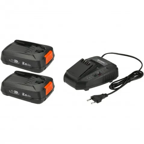 Gardena Starterset 2x Akku & Ladergerät P4A 2 x PBA 18V/45