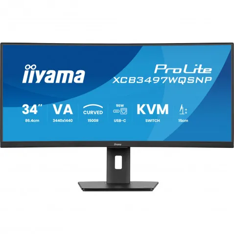 iiyama ProLite XCB3497WQSNP-B1 34" UWQHD Curved VA Panel,