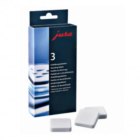 JURA Entkalkungstabletten 9 Stück pro Packung mit 3x3