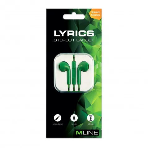 MLINE Stereo Pod Headset grün 3,5 mm