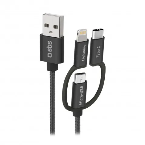 SBS 3-in-1-Kabel 1.2m Kabel schwarz