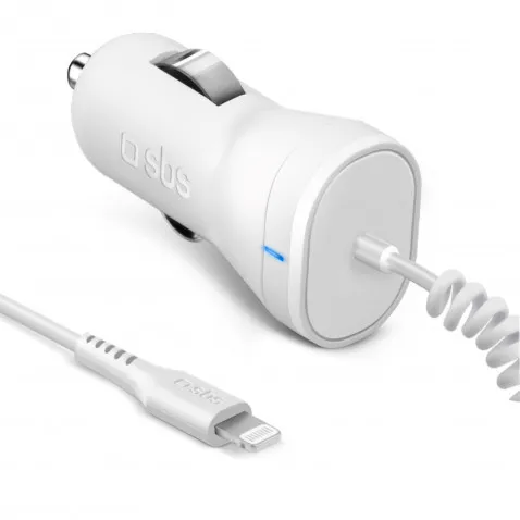 SBS Car Charger weiss 10W Lightning