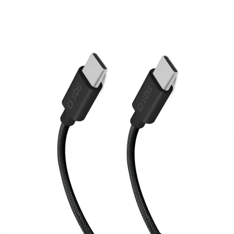 SBS USB-C-auf-USB-C-Kabel schw. 1,5m 3.2 Daten und Laden,