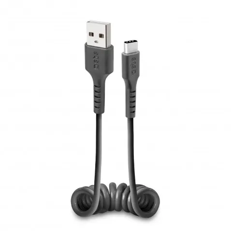 SBS USB-/USB-C-Kabel schwarz 17 bis 50cm