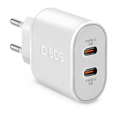 SBS Wall Charger weiss 20W 2xUSB-C