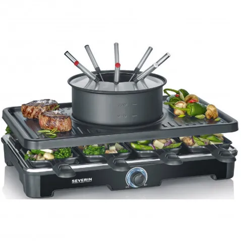 Severin RG 2347 Raclette / Fondue 8 Pfännchen, 1400