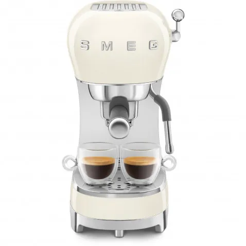 SMEG ECF02CREU Espresso-Kaffeemaschine 50's Style, Creme,