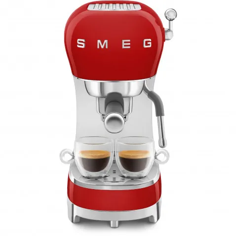 SMEG ECF02RDEU Espresso-Kaffeemaschine 50's Style, Rot,