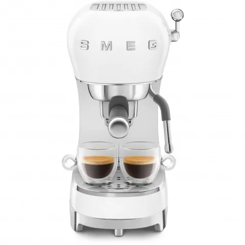 SMEG ECF02WHEU Espresso-Kaffeemaschine 50's Style, Weiß,