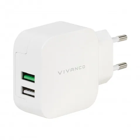VIVANCO 3.4A REISELADER 2XUSB, weiß 37563 3.4A