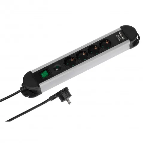 Vivanco 4er Steckdosenleiste m. USB 1,6m mit 2x USB-A und