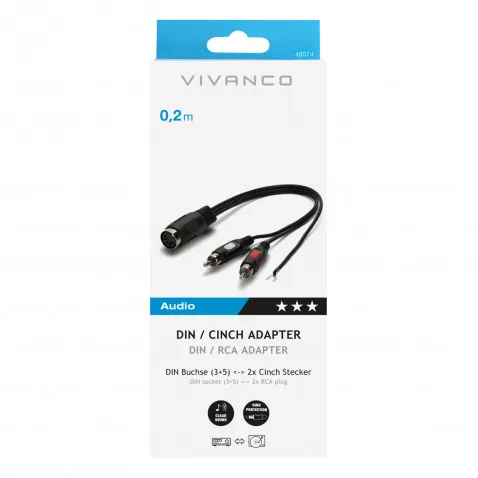 VIVANCO Adapter DIN-Cinch 0,2m 46074