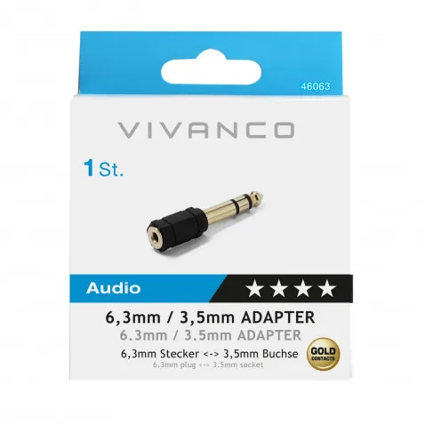VIVANCO Adapter Klinke 3,5mm, 6,3mm 46063