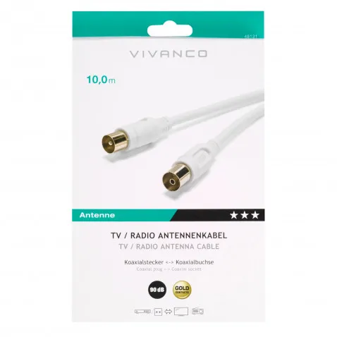 VIVANCO Antennenkabel weiß 10m 48131 10m