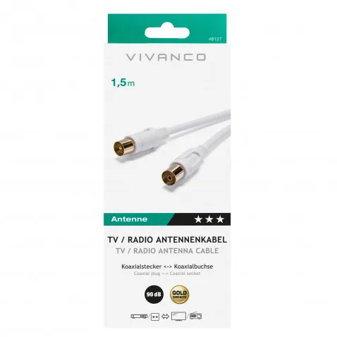 VIVANCO Antennenkabel weiß 1,5m 48127 1,5m