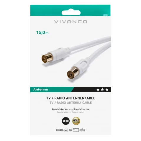 VIVANCO Antennenkabel weiß 15m 48132 15m