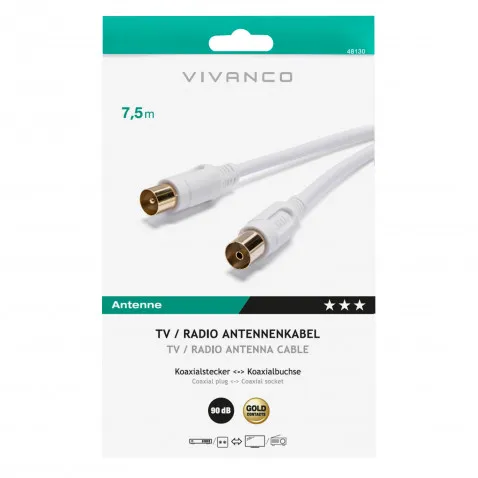VIVANCO Antennenkabel weiß 7,5m 48130 7,5m
