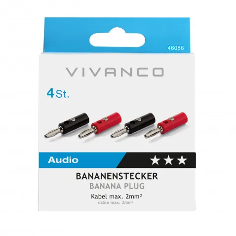 VIVANCO Bananenstecker Kabel max. 2mm 46086