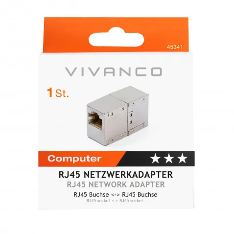 VIVANCO CAT 5e Netzwerk 1:1 Adapter VIVANCO 45341 CA N