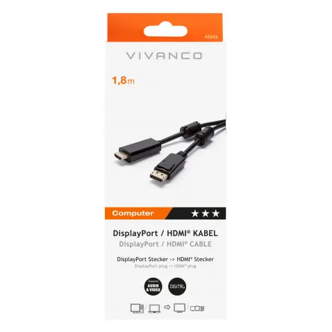 VIVANCO Displayport - HDMI 1,8 m VIVANCO 45343 CC M