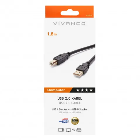 VIVANCO Druckerkabel USB 2.0 1,8m 45210 CC U6