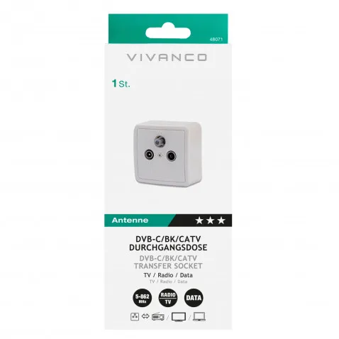 VIVANCO DVB-C-BK-CATV Antennen Dose 48071 ANTENNEN