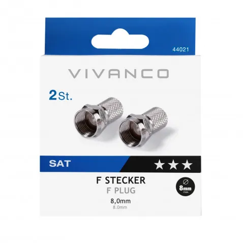 VIVANCO F Stecker, 8,0 mm 44021 STD