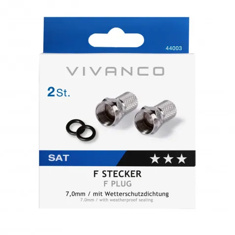 VIVANCO F Stecker mit Dichtung, 7,0 mm 44003 STD