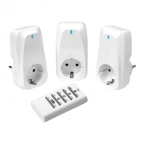 Vivanco Funksteckerset 3 fach weiss vorprogrammiert,