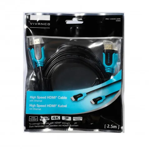 VIVANCO HDMI Kabel mit Ethernet 2,5m High