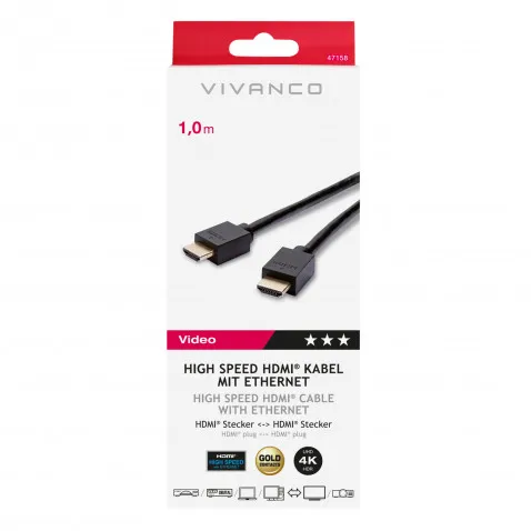 VIVANCO High Speed HDMI-Ethernet 1m 47158 1M HIGH SPEED