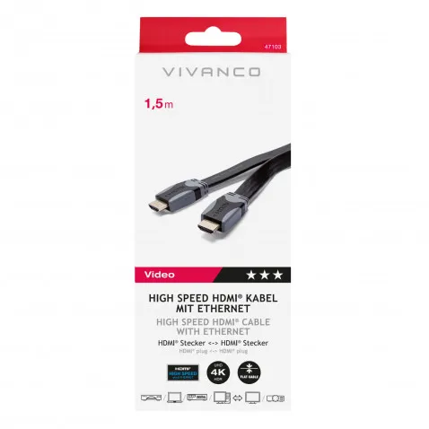 VIVANCO High Speed HDMI mit Ethernet 1,5 47103 1,5M HDMI