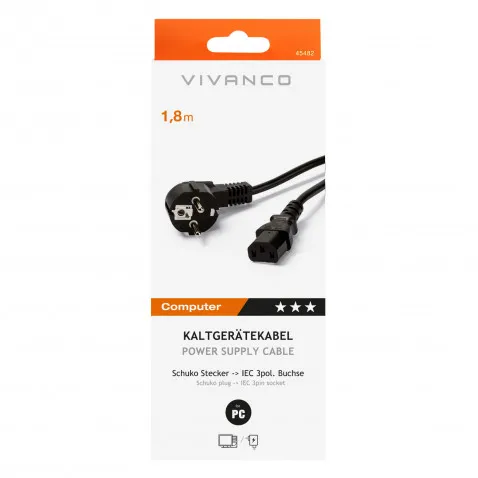 VIVANCO Kaltgeräteanschlusskabel, 1,8 m VIVANCO 45482 CC E