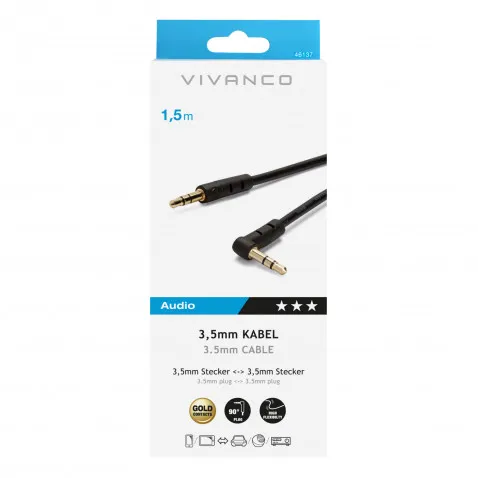 VIVANCO Klinken-Winkelkabel 1,5m 46137 1,5m