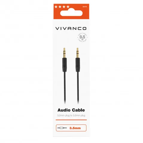 VIVANCO Klinkenkabel 3,5mm, 0,5m 38751