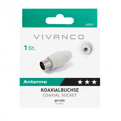 VIVANCO Koaxialkupplung, 75 Ohm weiß VIVANCO 48001