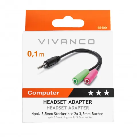 VIVANCO Kopfhörer / Headset Adapter 3,5 VIVANCO 45499 CC A