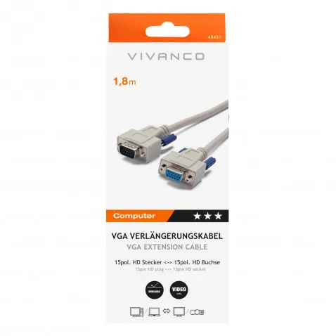 VIVANCO Monitor-Anschlussverlängerung VIVANCO 45451 CE M1