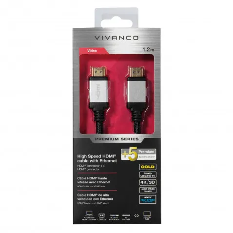 VIVANCO Premium HDMI mit Ethernet 1,2m 42200 1,2m HSP HDMI