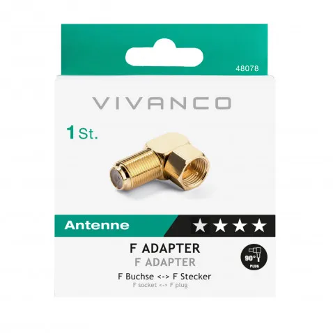 VIVANCO SAT F- Winkeladapter, vergoldet 48078 F WINKELAD.