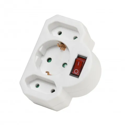 VIVANCO Schukoadapter / Schalter 3 Fach VIVANCO 27369