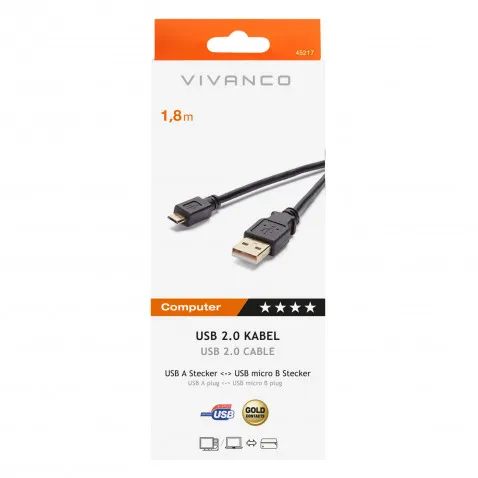 VIVANCO USB 2.0 Verbindungskabel 1,8m VIVANCO 45217 CC U6