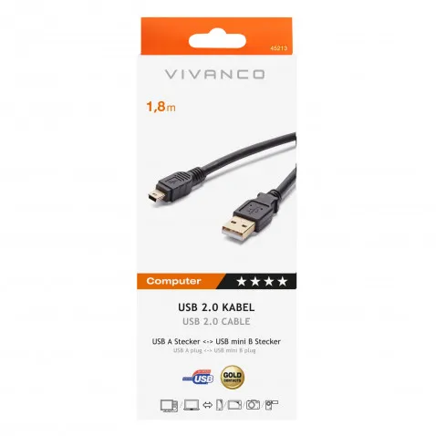 VIVANCO USB-A - USB-B 2.0 1,8m 45213 CC U6 18