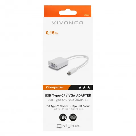 VIVANCO USB-C auf VGA Adapter 45255 CA UC VGA