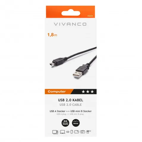 VIVANCO USB Verbindungskabel 1,8m VIVANCO 45224 CC U4